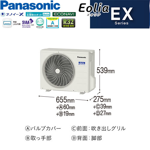 CS-252DEX-Wの室外機・リモコン・パネル