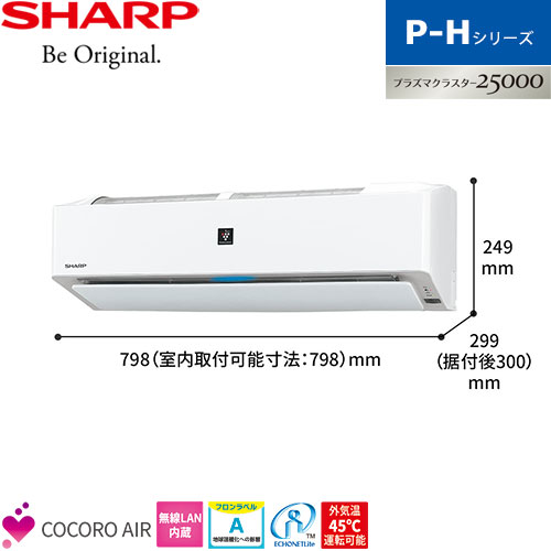 AY-P22H-Wの室外機・リモコン・パネル