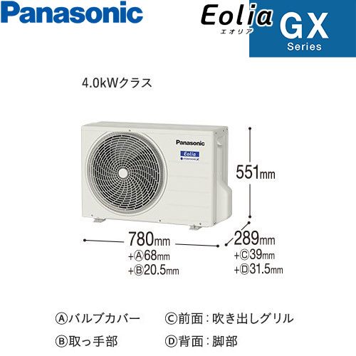 CS-403DGX2-Wの室外機・リモコン・パネル