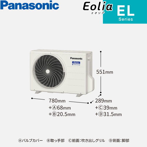 CS-285DEL-Hの室外機・リモコン・パネル
