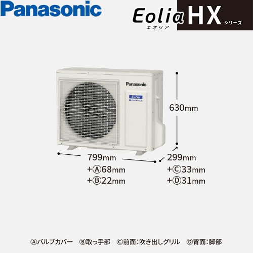 CS-256DHX-Wの室外機・リモコン・パネル