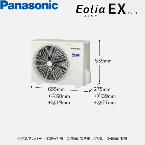 CS-366DEX-Wの室外機・リモコン・パネル