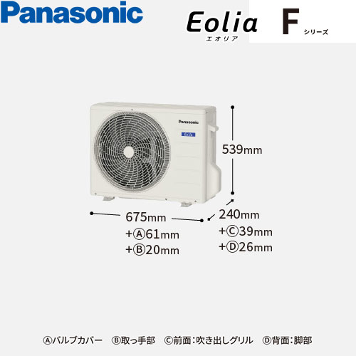 CS-226DFL-Wの室外機・リモコン・パネル