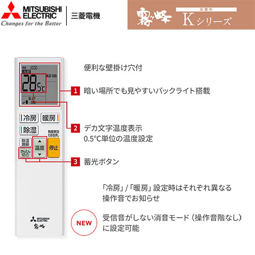 MFZ-K3626AS-Bの室外機・リモコン・パネル