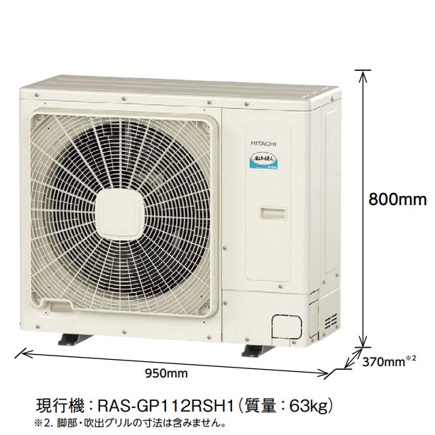 RPV-GP112RSHP1の室外機・リモコン・パネル