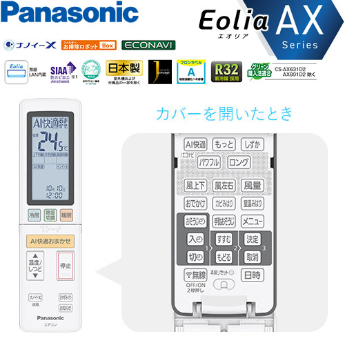 CS-281DAX-Wの室外機・リモコン・パネル