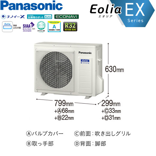 CS-631DEX2-Cの室外機・リモコン・パネル