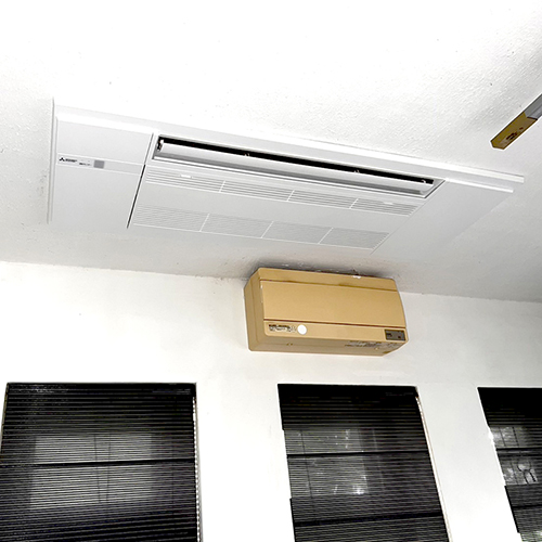 東京都杉並区の一戸建てにて三菱電機製天井カセット形シングルフローマルチタイプの入替え工事【ハウジングエアコン】